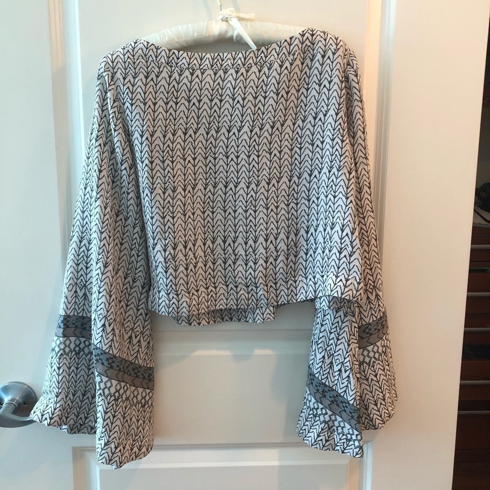 Free People Star Aligned Bell Sleeve Crop Top - Picture 9 of 15